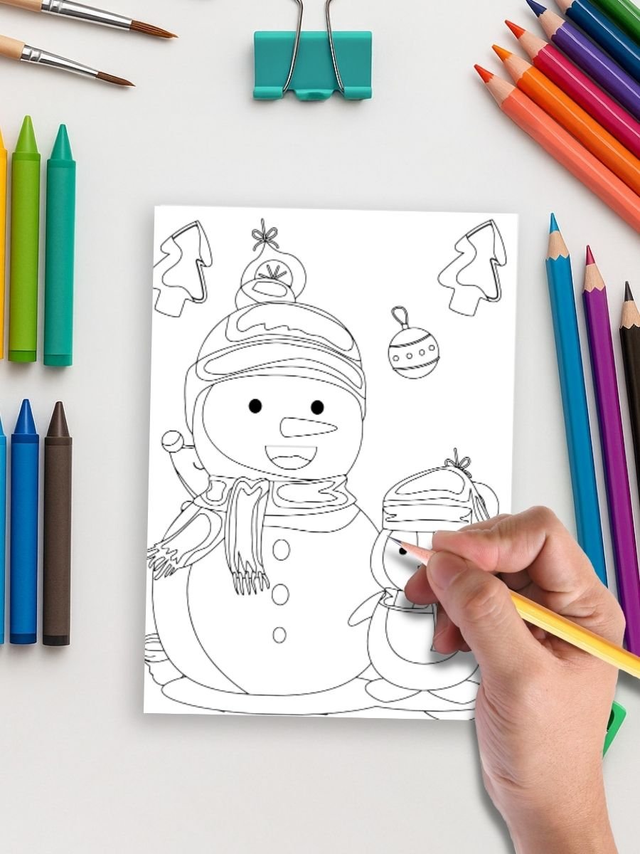Cozy Winter Moments – 30 Kids Winter Coloring Pages - Image 5
